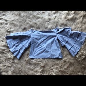 Ruffle sleeve off the shoulder top